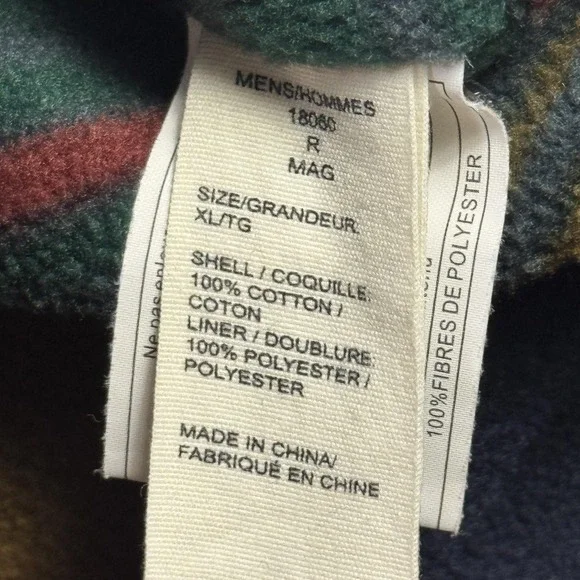 Woolrich Canvas Fleece Lined Vest Mens XL Brown Full Zip Insulated Pockets - Picture 4 of 9